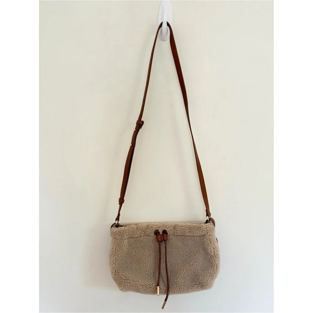 & other stories FLEECE BAG WITH LEATHER TRIM